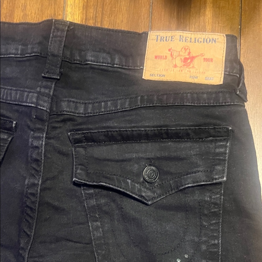 Men's True Religion Rocco Relaxed Skinny Jeans (Black)